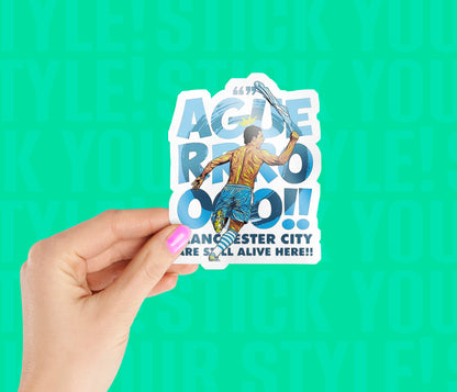 AGUERO GOAL Man City Sticker