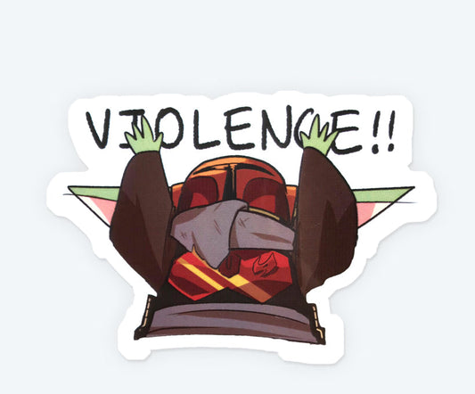 Baby Yoda Voilance Magnetic Sticker