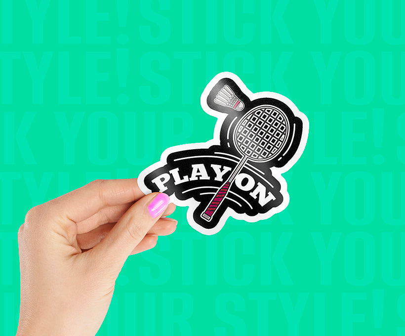 Badminton Play On Magnetic Sticker