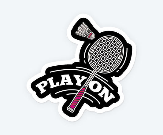 Badminton Play On Magnetic Sticker