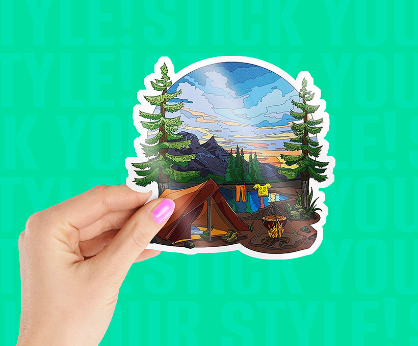 Beautiful Camping Sticker