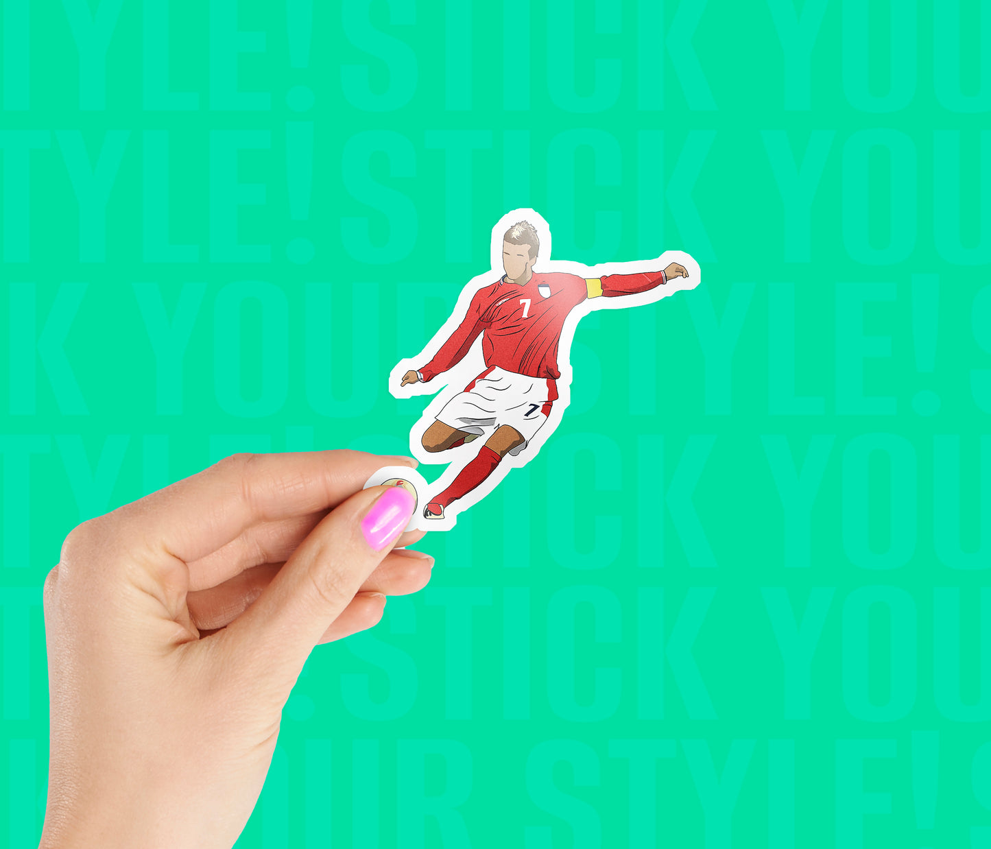 Beckham Striking Goal Sticker