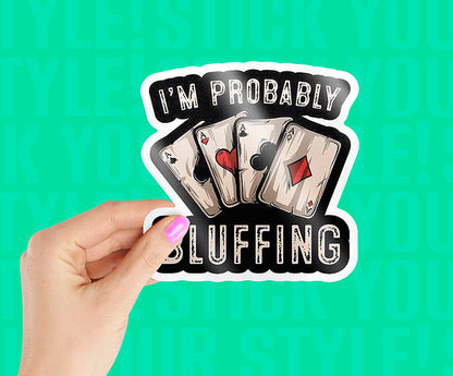 Bluffing Poker Magnetic Sticker