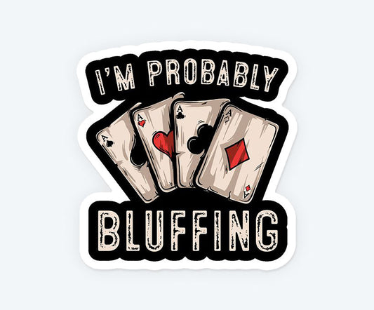 Bluffing Poker Magnetic Sticker