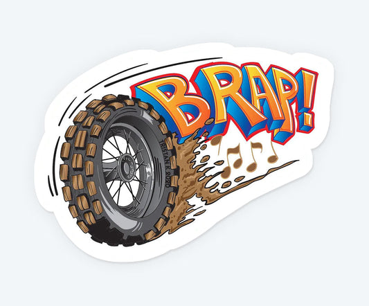 Brap Muddy Tire Magnetic Sticker