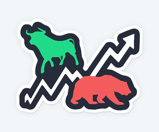 Bull and Bear Logo Magnetic Sticker