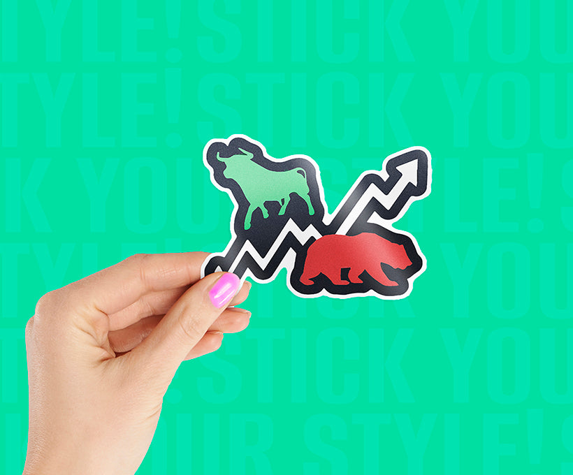Bull and Bear Logo Magnetic Sticker