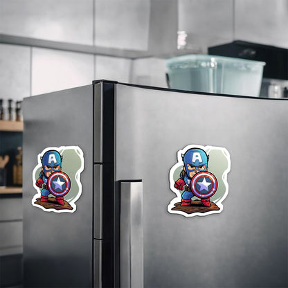 Captain America With Shield Magnetic Sticker