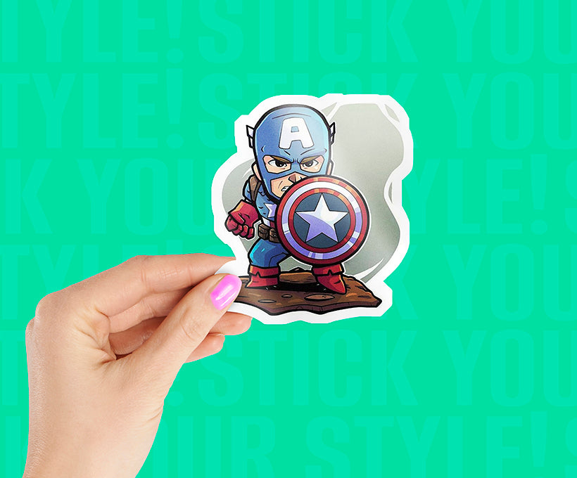 Captain America With Shield Magnetic Sticker