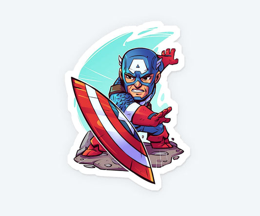 Captain America Throwing Shield Magnetic Sticker