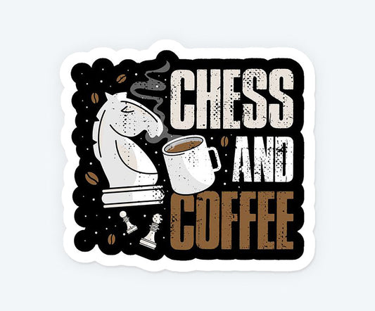 Chess and Coffee Magnetic Sticker