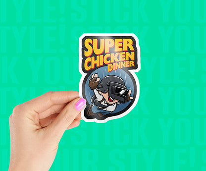 Super Chicken Dinner Magnetic Sticker