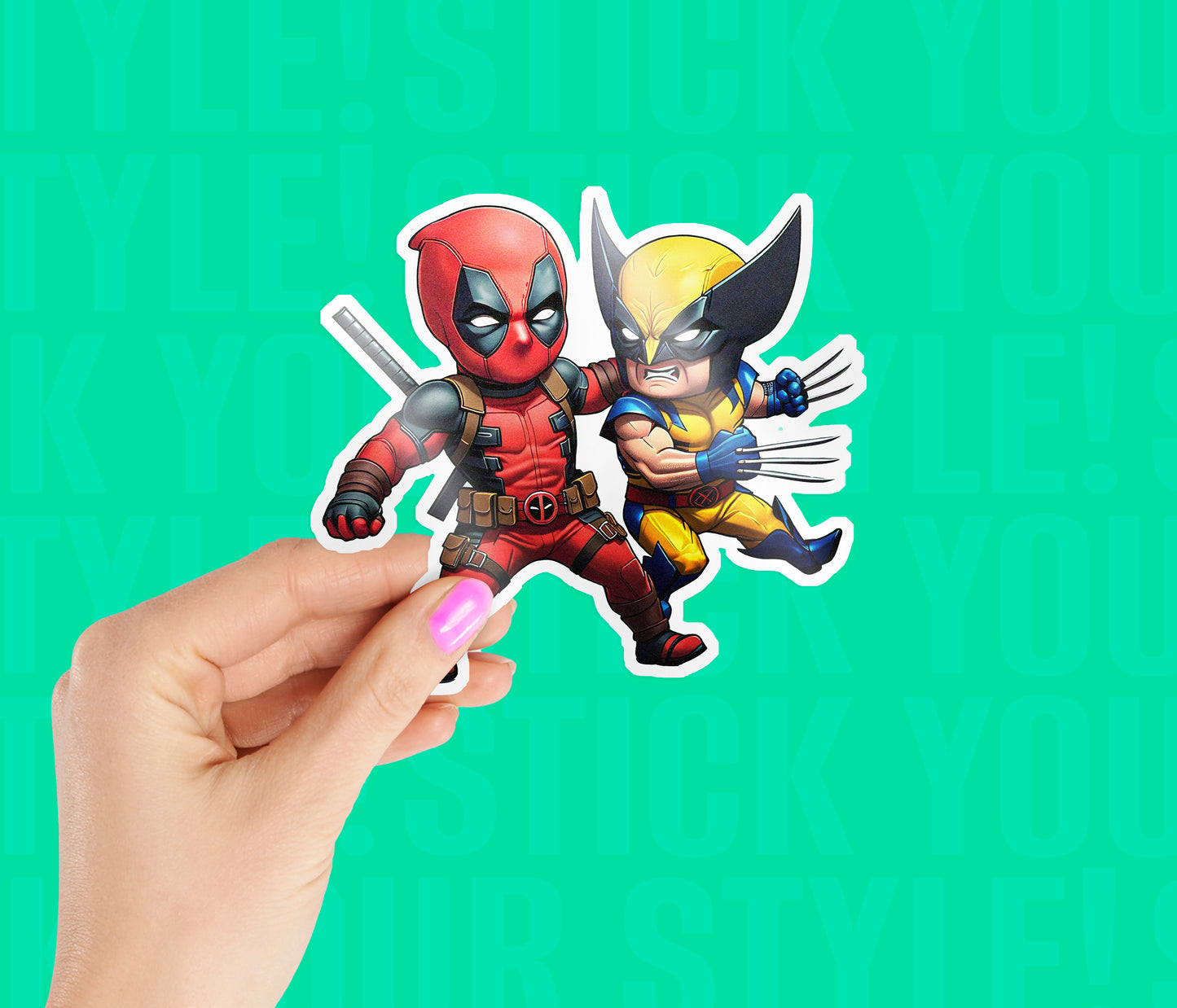 Deadpool And Wolverien Clash Sticker