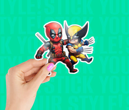 Deadpool And Wolverien Clash Sticker