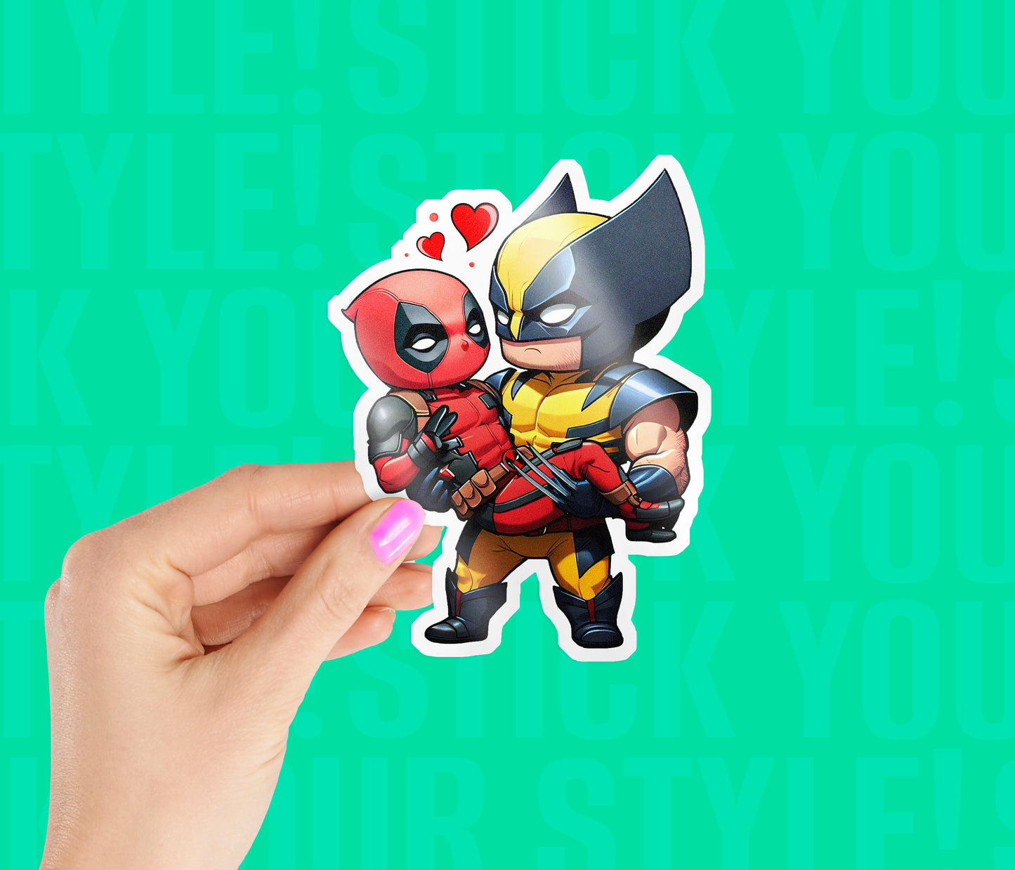 Deadpool And Wolverine Bromance Magnetic Sticker