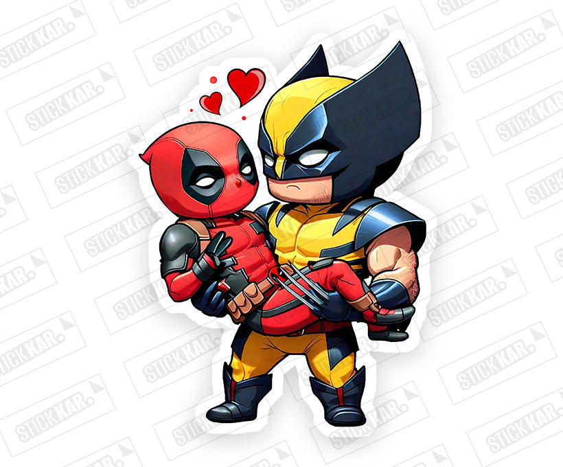 Deadpool And Wolverine Bromance Magnetic Sticker