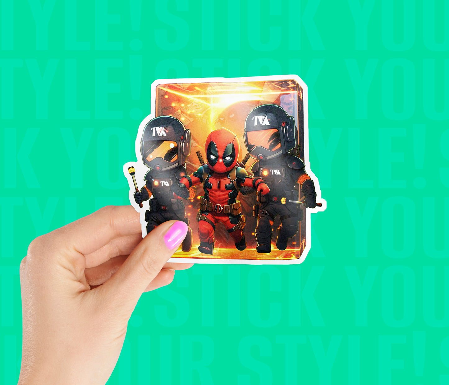 Deadpool Caught By TVA Magnetic Sticker