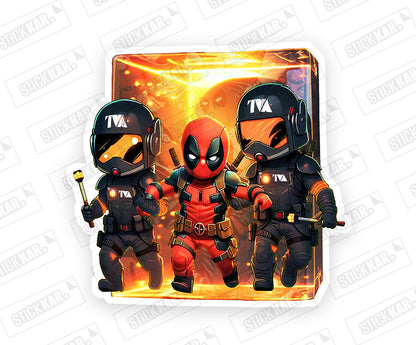 Deadpool Caught By TVA Magnetic Sticker