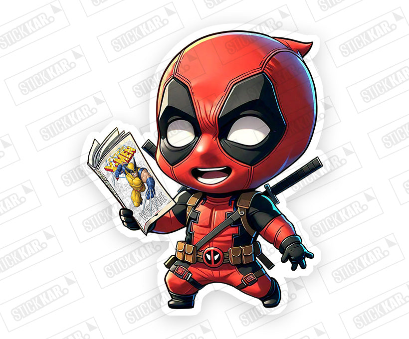 Deadpool With Xmen Comic Sticker