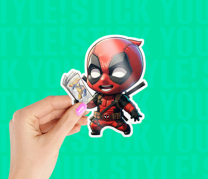 Deadpool With Xmen Comic Sticker