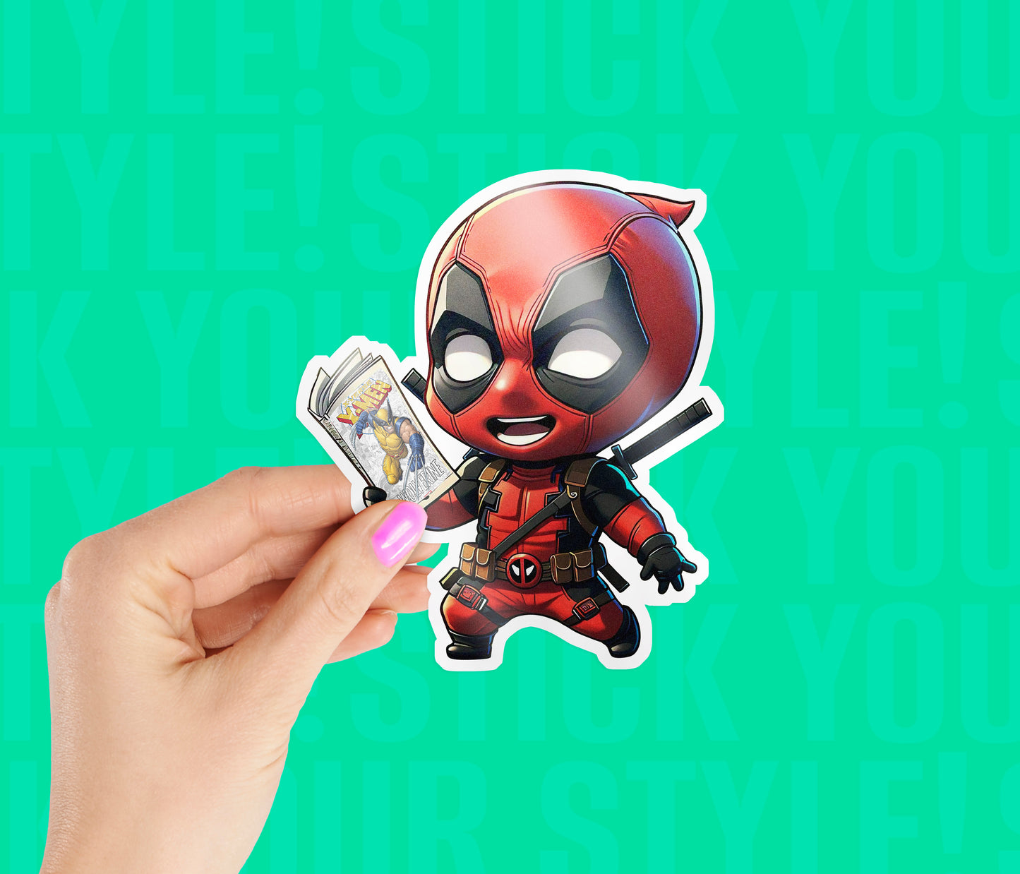 Deadpool With Xmen Comic Magnetic Sticker