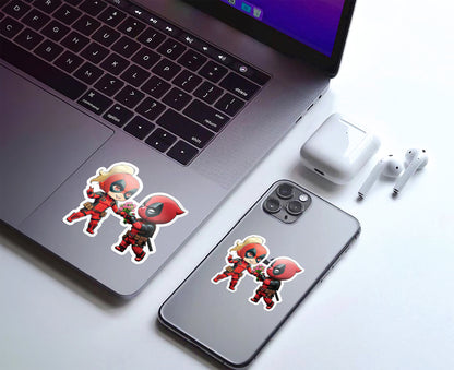 Deadpool and Lady Deadpool Sticker