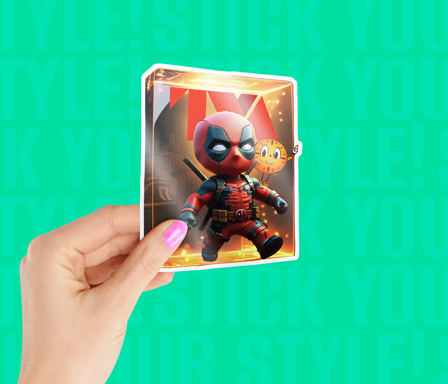 Deadpool in TVA Sticker