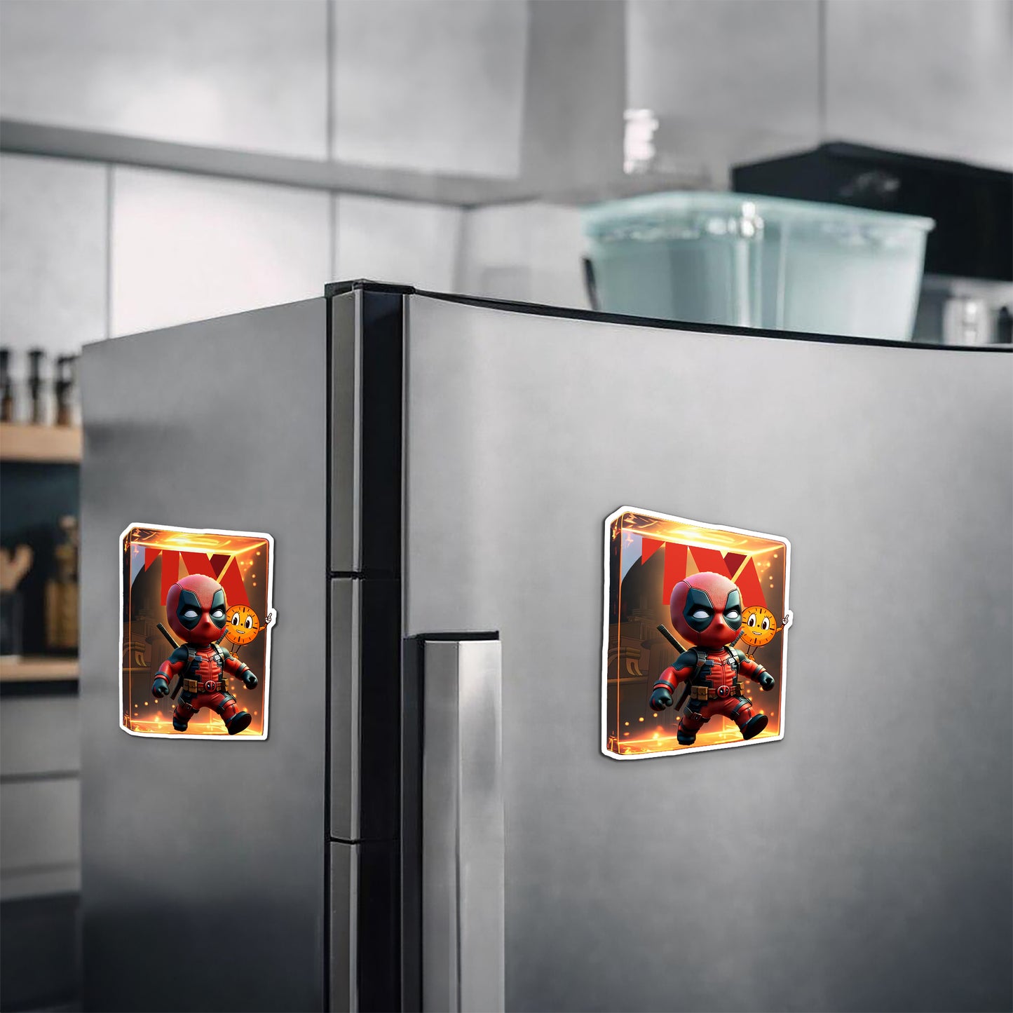 Deadpool in TVA Magnetic Sticker