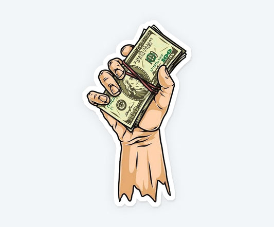 Dollar in hand Magnetic Sticker