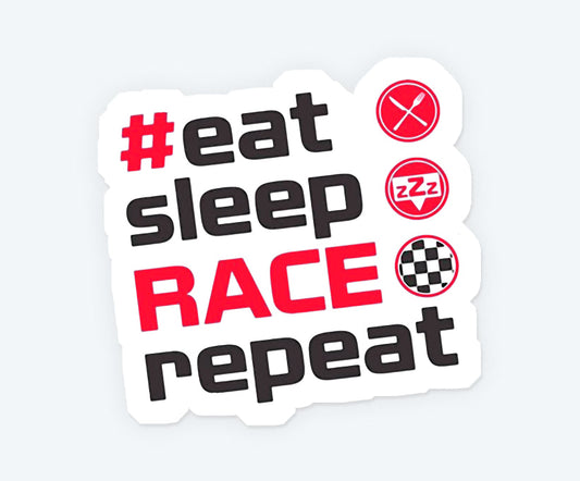 Eat Sleep Race Repeat Magnetic Sticker