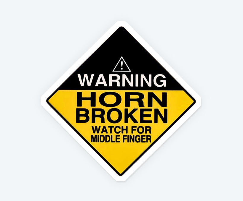 Horn Broken Warning Magnetic Sticker