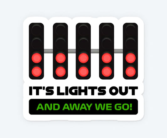 Its Lights Out Car Racing Magnetic Sticker