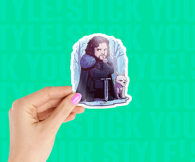 Jon Snow Cartoon Sticker