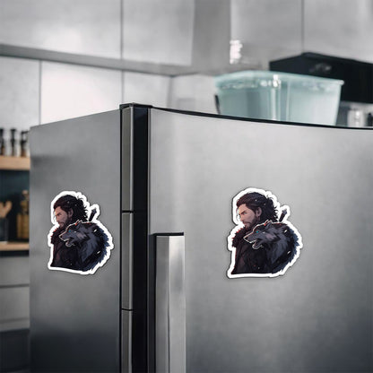 Jon Snow & Ghost Magnetic Sticker