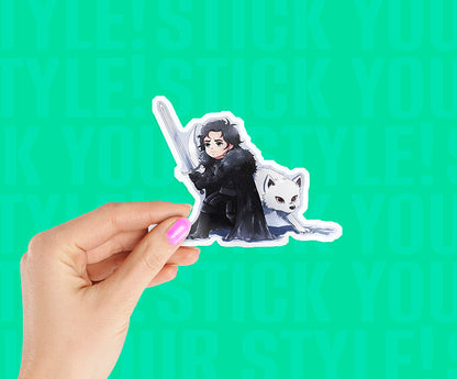 Jon & Ghost Magnetic Sticker