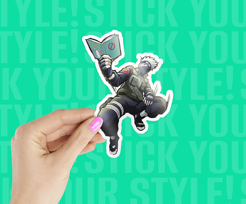 Kakashi Hatake Holding Book Magnetic Sticker