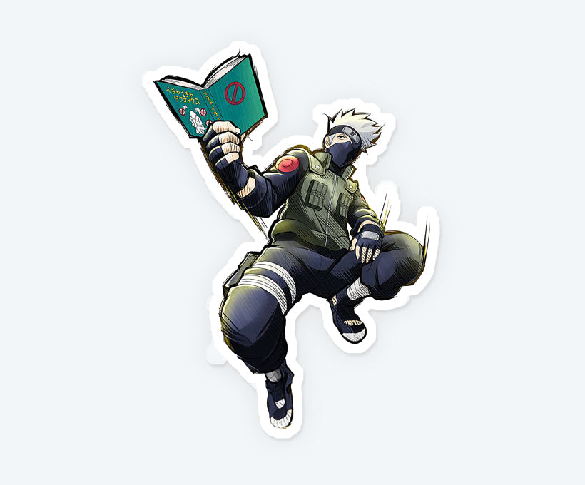 Kakashi Hatake Holding Book Magnetic Sticker