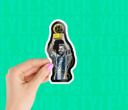 Leo Messi with ballon Dor Magnetic Sticker