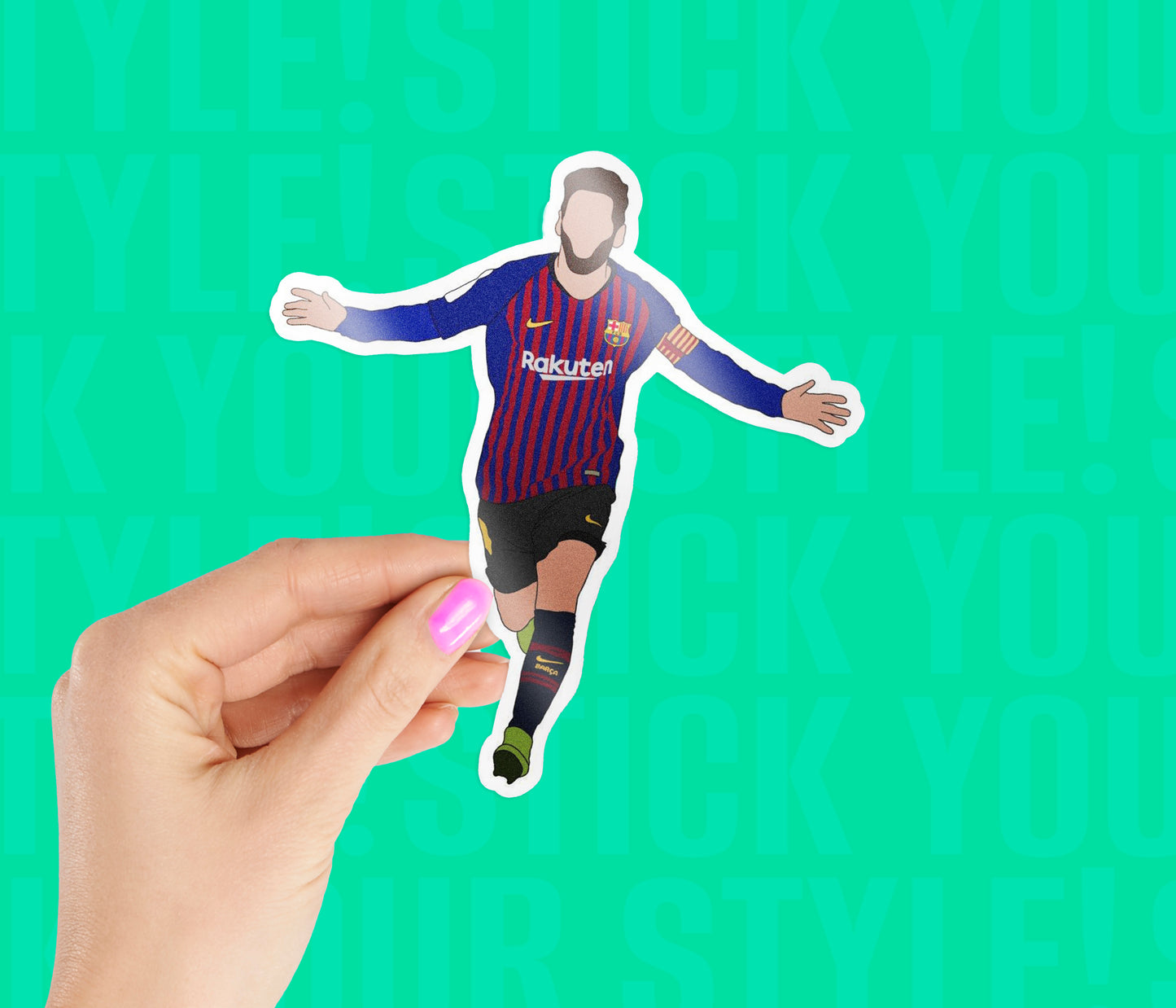 Lionel Messi Celebrating Goal Sticker