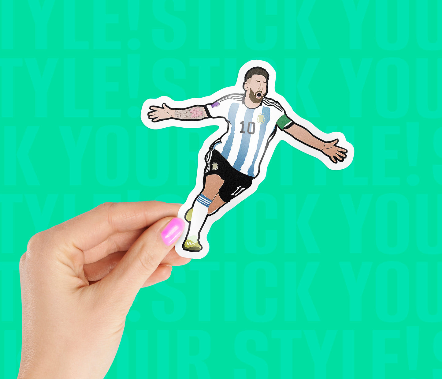Lionel Messi Celebration Magnetic Sticker