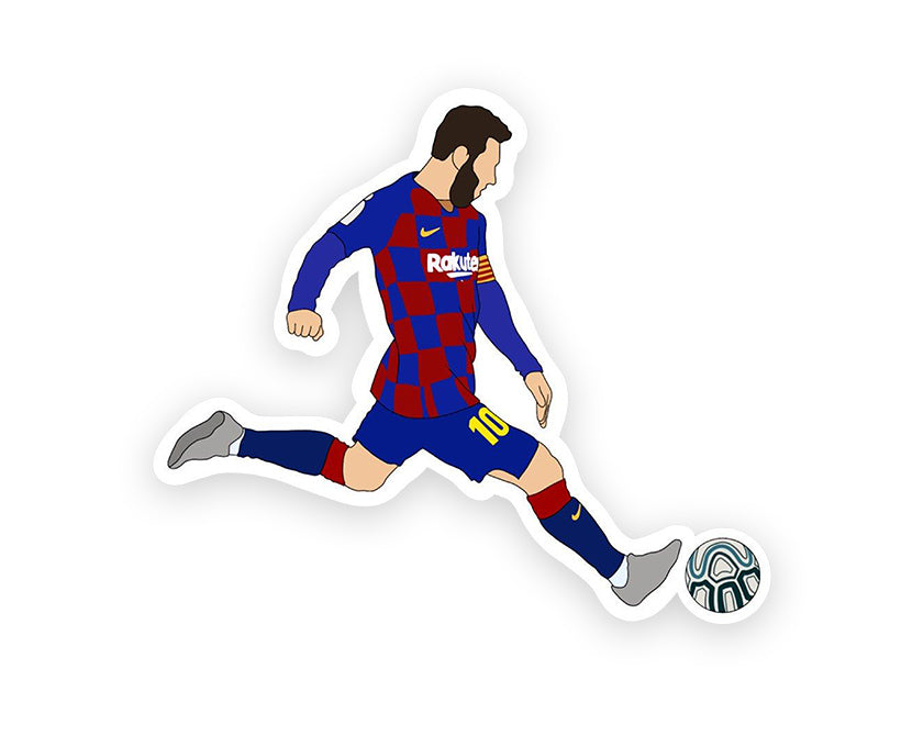 Lionel Messi Striking Ball Magnetic Sticker