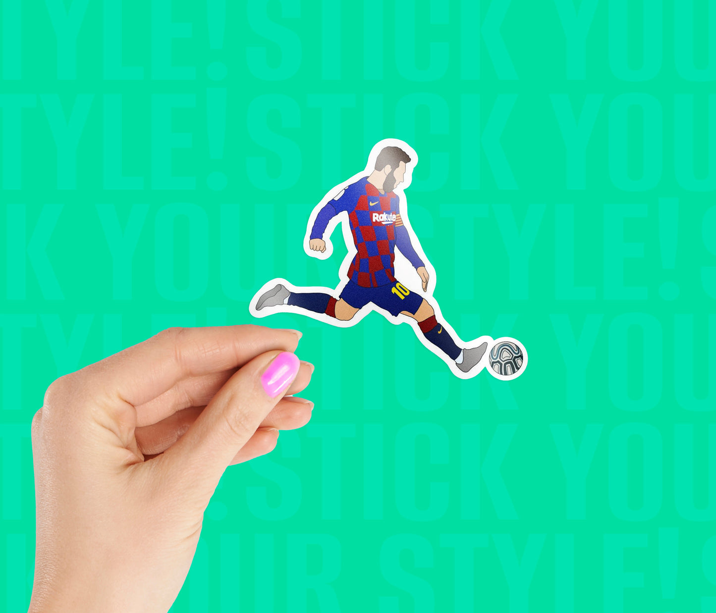 Lionel Messi Striking Ball Magnetic Sticker