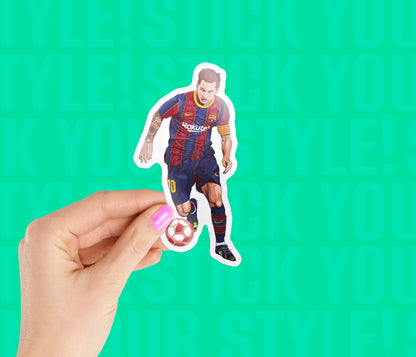 Messi Dribbling Ball Magnetic Sticker