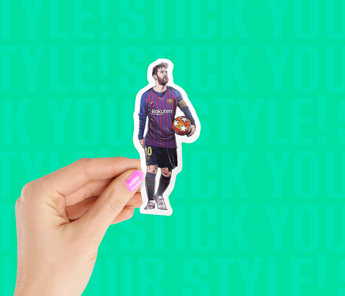 Messi Holding Ball Magnetic Sticker