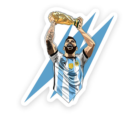 Messi Holding Trophy Sticker