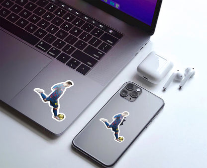 Messi Kicking Golden Ball Sticker