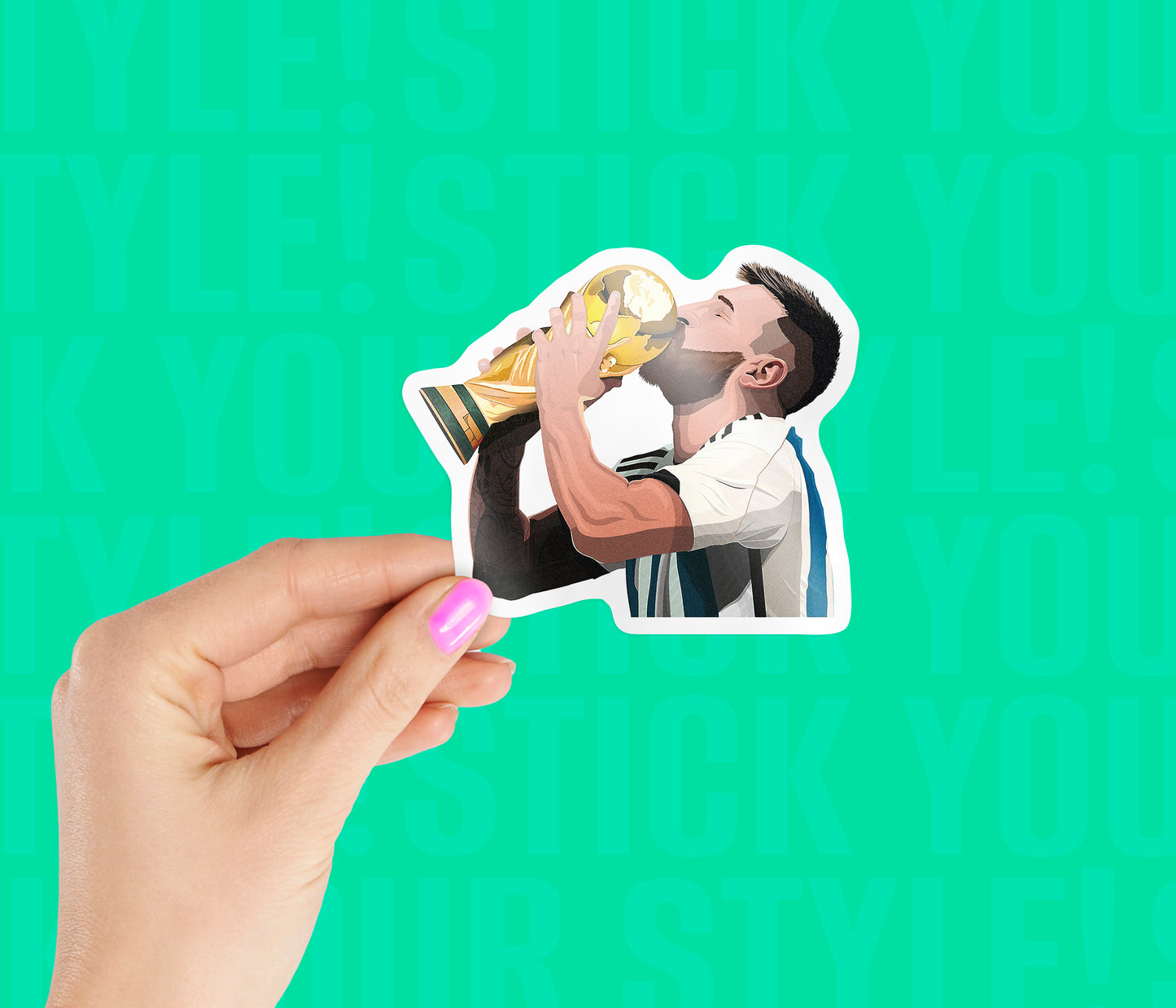 Messi Kissing Trophy Sticker