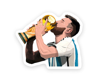 Messi Kissing Trophy Sticker