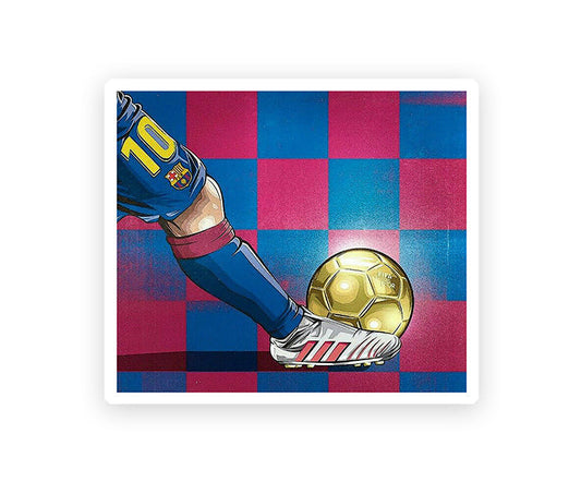 Messi Golden Ball Strike Magnetic Sticker