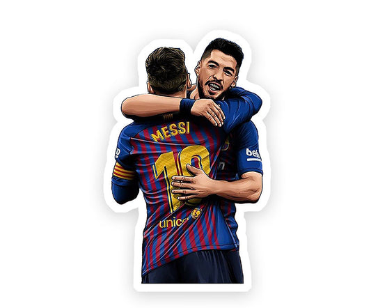 Messi Hugging Jordi Magnetic Sticker